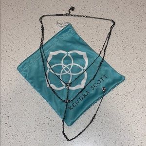 Kendra Scott Y neckline black gunmetal necklace